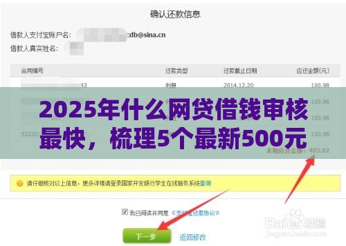 2025年什么网贷借钱审核最快，梳理5个最新500元借款平台好借钱