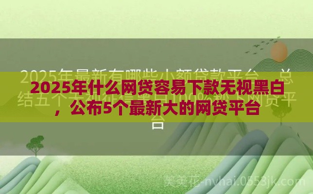 2025年什么网贷容易下款无视黑白，公布5个最新大的网贷平台