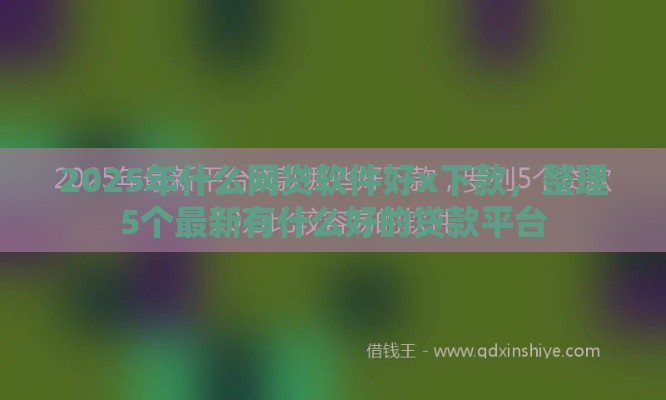 2025年什么网贷软件好x下款，整理5个最新有什么好的贷款平台
