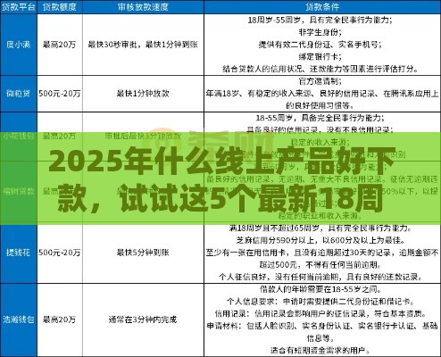 2025年什么线上产品好下款，试试这5个最新18周岁贷款平台
