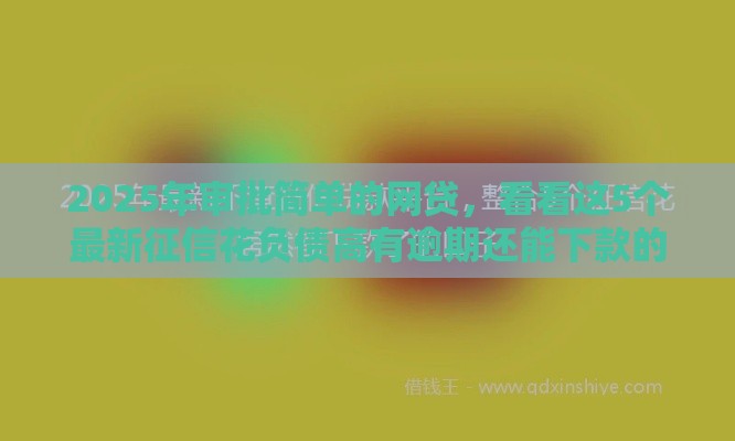 2025年审批简单的网贷，看看这5个最新征信花负债高有逾期还能下款的口子