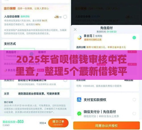 2025年省呗借钱审核中在里查，整理5个最新借钱平台不看征信容易通过的