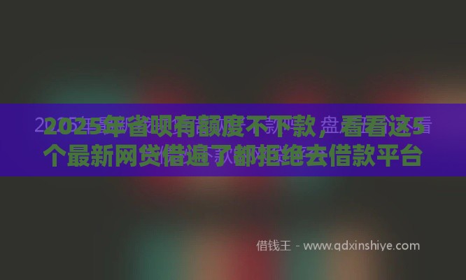 2025年省呗有额度不下款，看看这5个最新网贷借遍了都拒绝去借款平台借钱