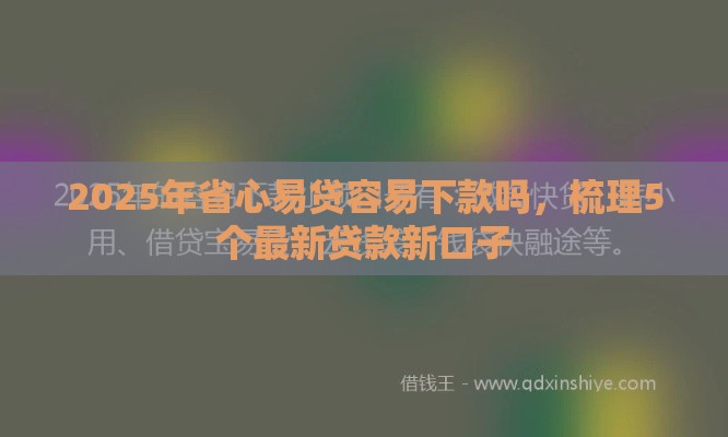 2025年省心易贷容易下款吗，梳理5个最新贷款新口子
