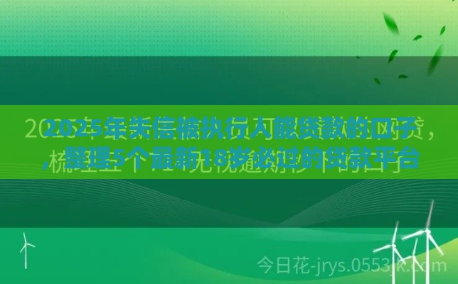 2025年失信被执行人能贷款的口子，整理5个最新18岁必过的贷款平台