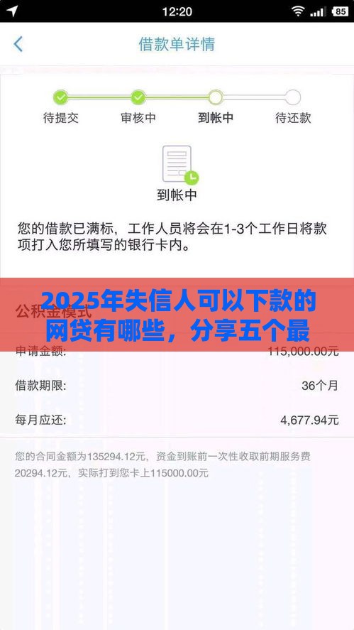 2025年失信人可以下款的网贷有哪些，分享五个最新小额度借钱百分百通过的平台