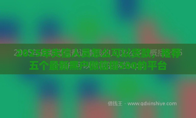 2025年失信人员怎么可以贷款，推荐五个最新黑户微信借500的平台