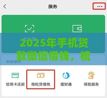 2025年手机贷款微信借钱，梳理5个最新贷款平台额度高利息低