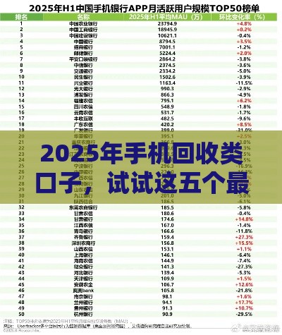 2025年手机回收类口子，试试这五个最新网上借钱安全可靠的平台