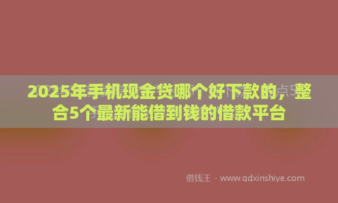 2025年手机现金贷哪个好下款的，整合5个最新能借到钱的借款平台