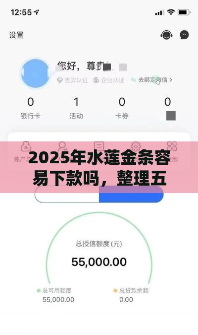 2025年水莲金条容易下款吗，整理五个最新黑户当前逾期严重负债高综合评分不足能下款的平台