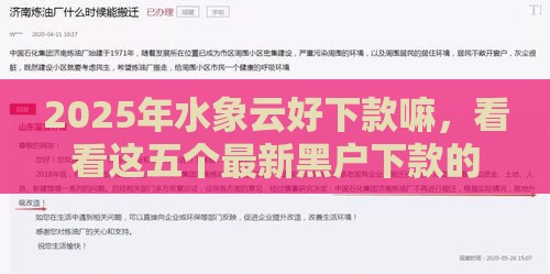 2025年新信金融借钱，试试这5个最新黑户下款口子