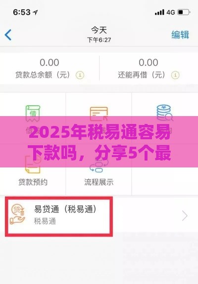2025年税易通容易下款吗，分享5个最新最安全的贷款平台