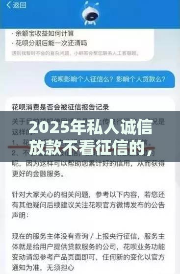 2025年私人诚信放款不看征信的，分享5个最新全部平台都拒还能下款的平台