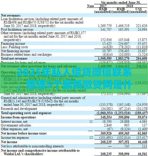 2025年私人借贷微信联系，整理5个最新微贷网是什么网贷平台