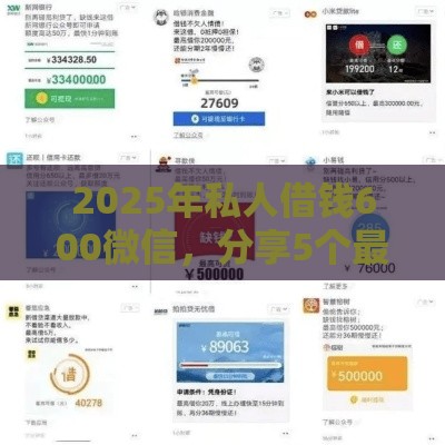 2025年私人借钱600微信，分享5个最新黑名单可以贷款的平台