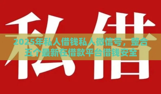 2025年私人借钱私人微信号，整合五个最新在借款平台借钱安全