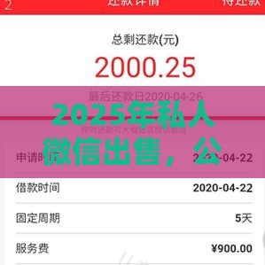 2025年私人微信出售，公布五个最新夜间能秒下款的高炮口子