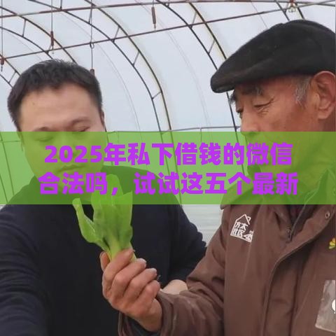 2025年私下借钱的微信合法吗，试试这五个最新贷款口子平台
