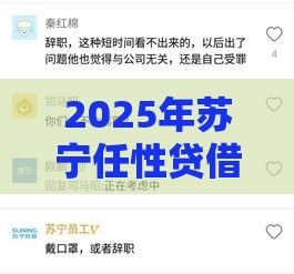 2025年苏宁任性贷借钱时间限制，整合五个最新网贷平台正规