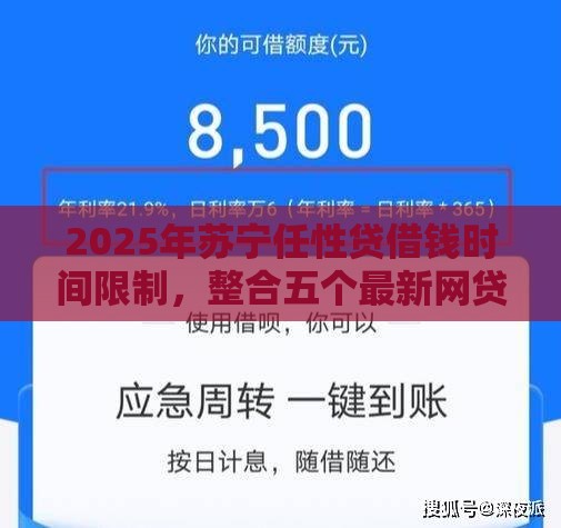 2025年苏宁任性贷借钱时间限制，整合五个最新网贷平台正规