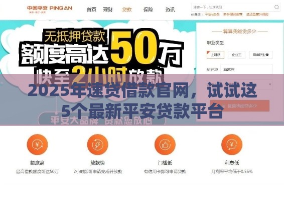 2025年速贷借款官网，试试这5个最新平安贷款平台
