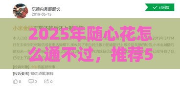 2025年随心花怎么通不过，推荐5个最新哪些贷款平台上征信