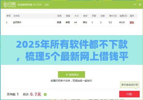 2025年所有软件都不下款，梳理5个最新网上借钱平台