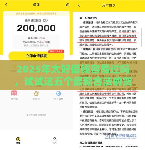 2025年太好借钱容易过吗，试试这五个最新合法的贷款平台