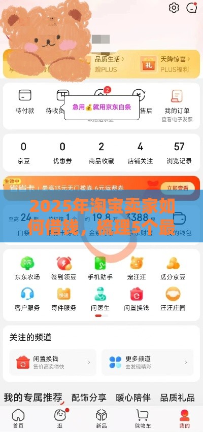 2025年淘宝卖家如何借钱，梳理5个最新京东借钱平台