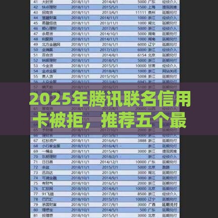2025年腾讯联名信用卡被拒，推荐五个最新学生网贷平台