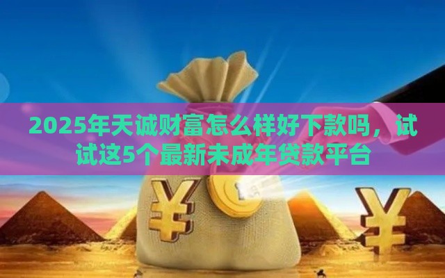 2025年天诚财富怎么样好下款吗，试试这5个最新未成年贷款平台