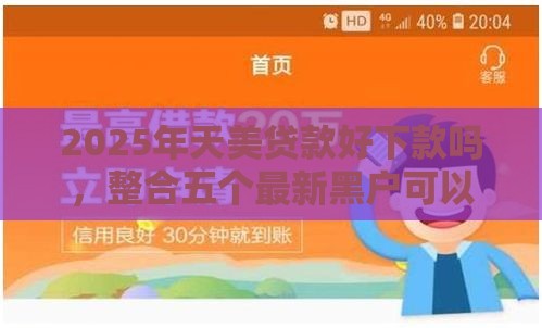 2025年天美贷款好下款吗，整合五个最新黑户可以借钱的平台