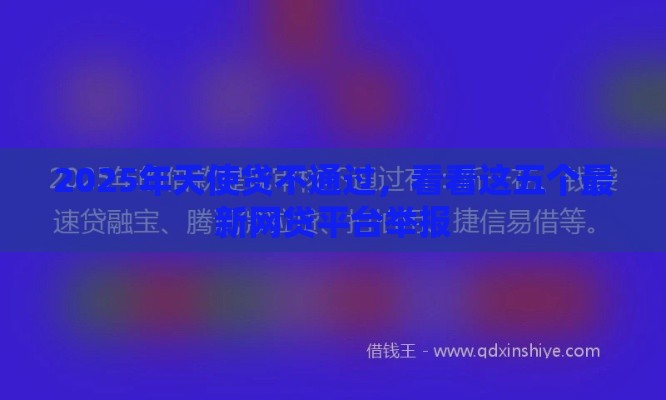 2025年天使贷不通过，看看这五个最新网贷平台举报