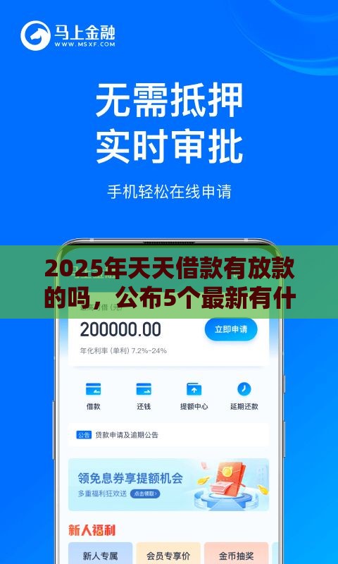 2025年天天借款有放款的吗，公布5个最新有什么像安逸花这种软件
