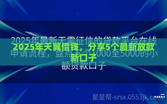 2025年天翼借钱，分享5个最新放款新口子