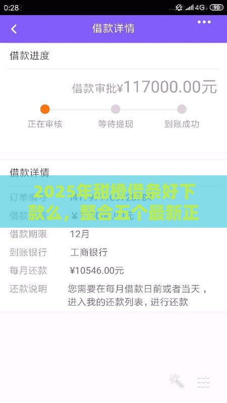 2025年甜橙借条好下款么，整合五个最新正规平台可以借钱