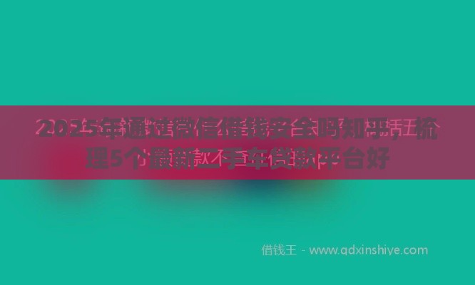 2025年通过微信借钱安全吗知乎，梳理5个最新二手车贷款平台好