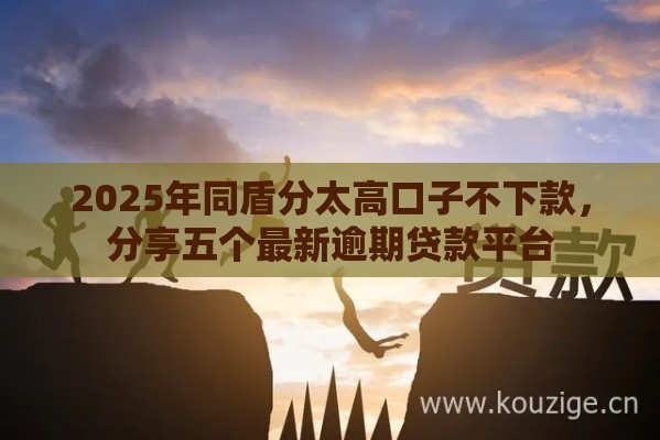2025年同盾分太高口子不下款，分享五个最新逾期贷款平台