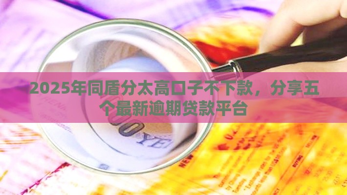 2025年同盾分太高口子不下款，分享五个最新逾期贷款平台