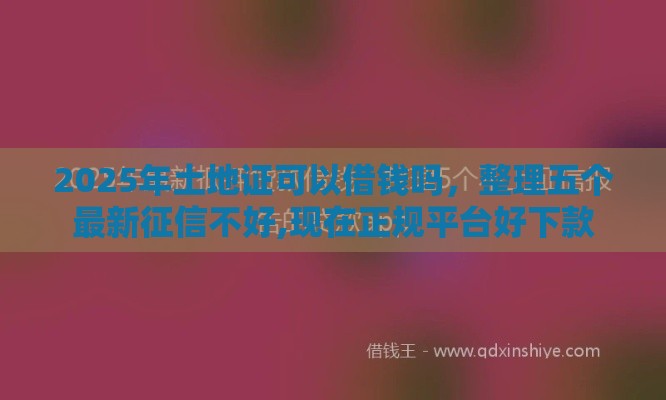 2025年土地证可以借钱吗，整理五个最新征信不好,现在正规平台好下款