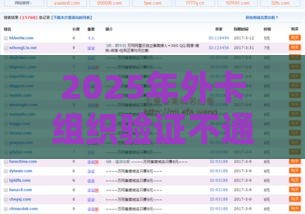 2025年外卡组织验证不通过，梳理5个最新网贷平台怎么推广
