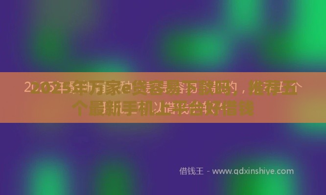 2025年万家e贷容易下款吗，推荐五个最新手机上平台好借钱