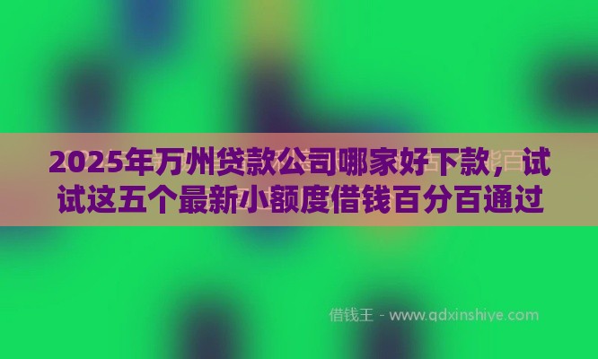 2025年万州贷款公司哪家好下款，试试这五个最新小额度借钱百分百通过的平台