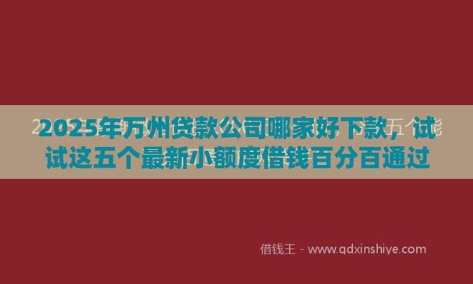 2025年万州贷款公司哪家好下款，试试这五个最新小额度借钱百分百通过的平台