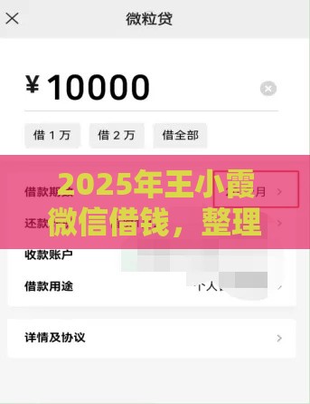 2025年王小霞微信借钱，整理5个最新21岁不查征信的借款平台百分百通过
