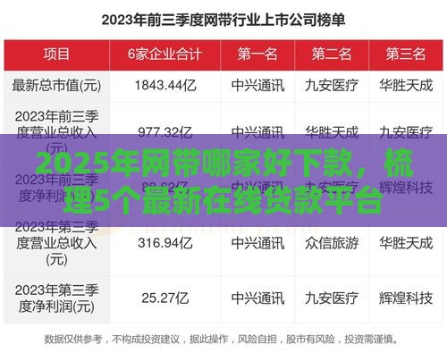 2025年网带哪家好下款，梳理5个最新在线贷款平台