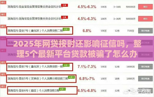 2025年网贷按时还影响征信吗，整理5个最新平台贷款被骗了怎么办