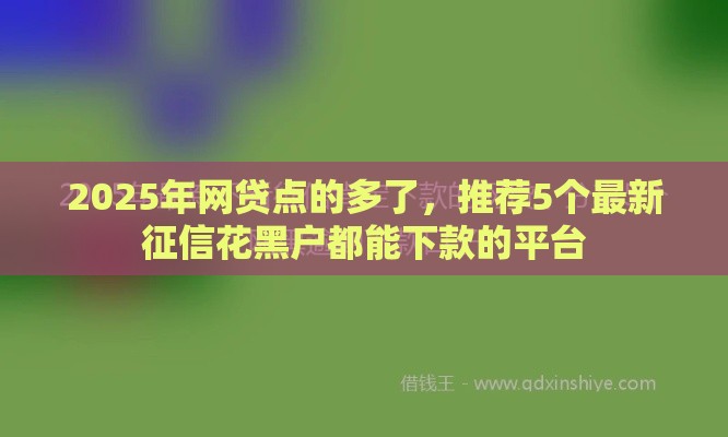 2025年网贷点的多了，推荐5个最新征信花黑户都能下款的平台