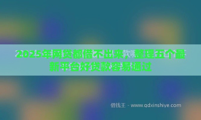 2025年网贷都借不出来，整理五个最新平台好贷款容易通过